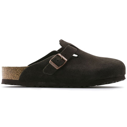 Birkenstock Womens Boston Soft Footbed Suede Leather - Mocha