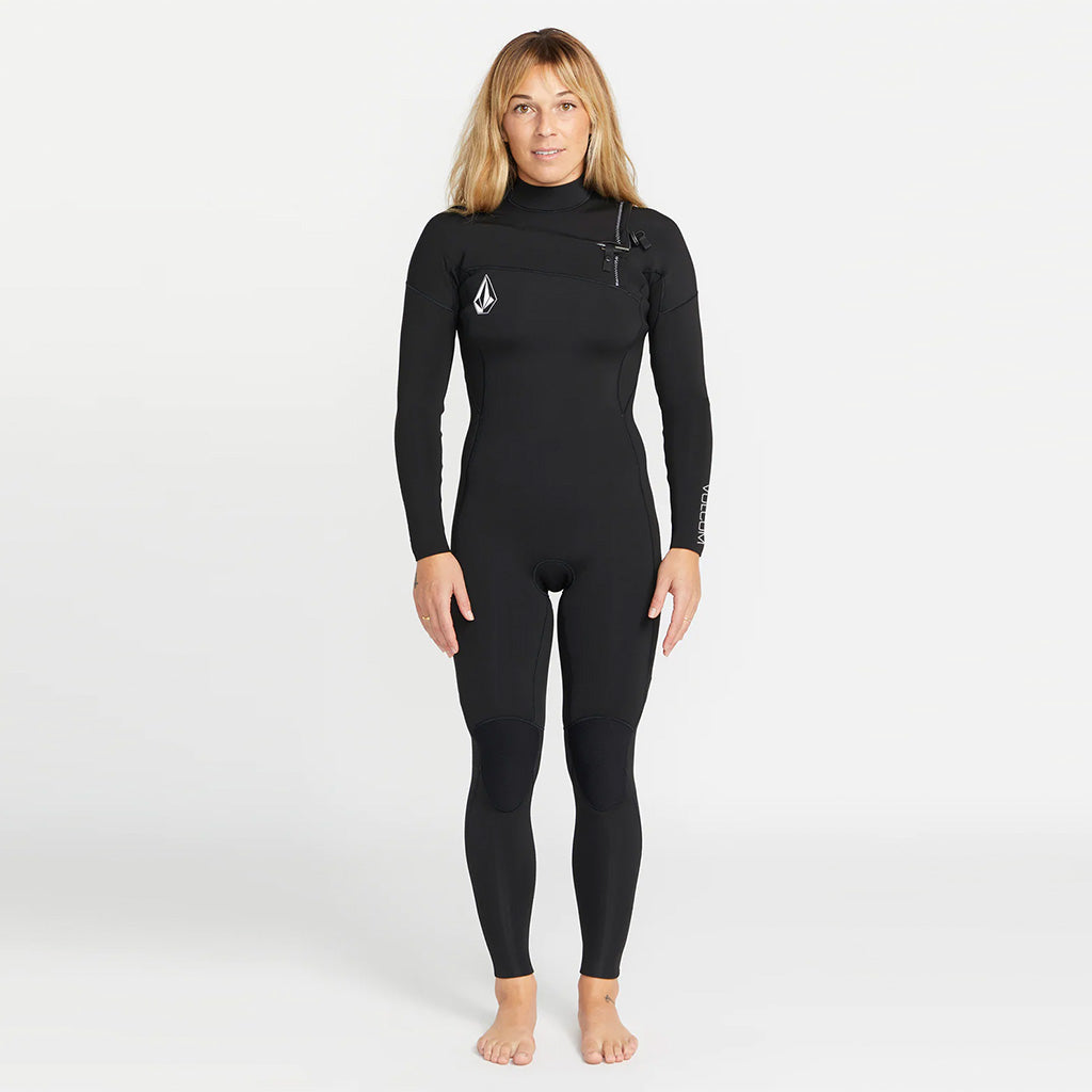Volcom Womens Modulator 3/2mm Chest Zip Wetsuit - Black - Seaside Surf Shop 