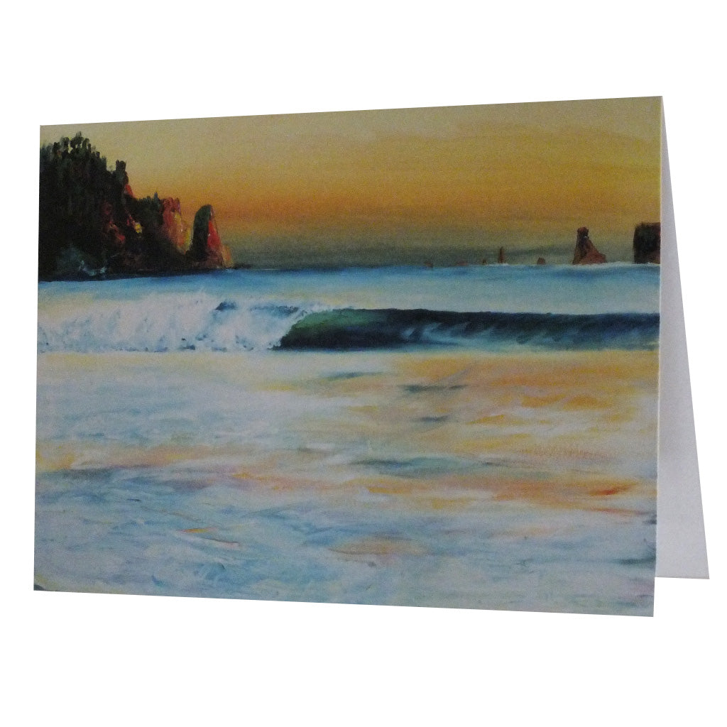 Stephen Davis Fine Art Folded Postcard Prints 4x6 - Quillayute Sunset - Seaside Surf Shop 
