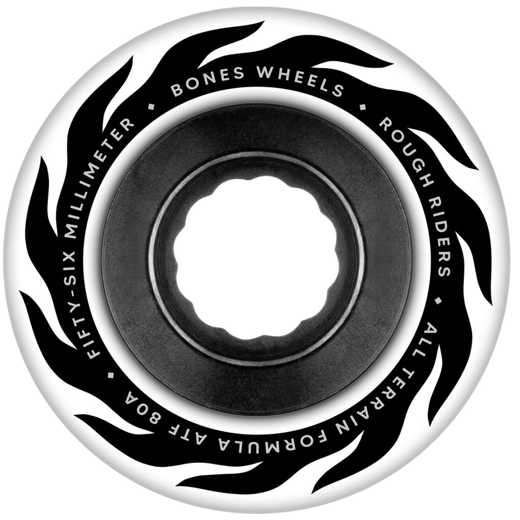 Bones ATF Rough Rider Eternal Flame 56mm 80a Skateboard Wheels - White