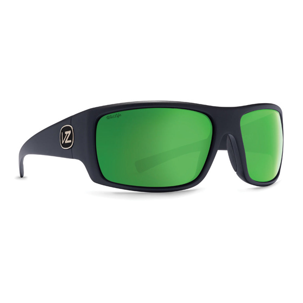 Von Zipper Suplex Sunglasses - Black Satin/Wildlife Green Chrome - Seaside Surf Shop 