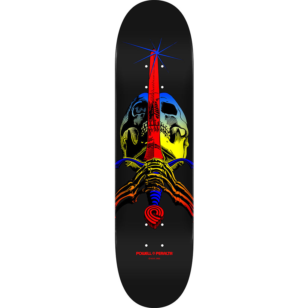 Powell Peralta Skull &amp; Sword Skateboard Deck Yellow Fade - Shape 246 - 9 x 32.95