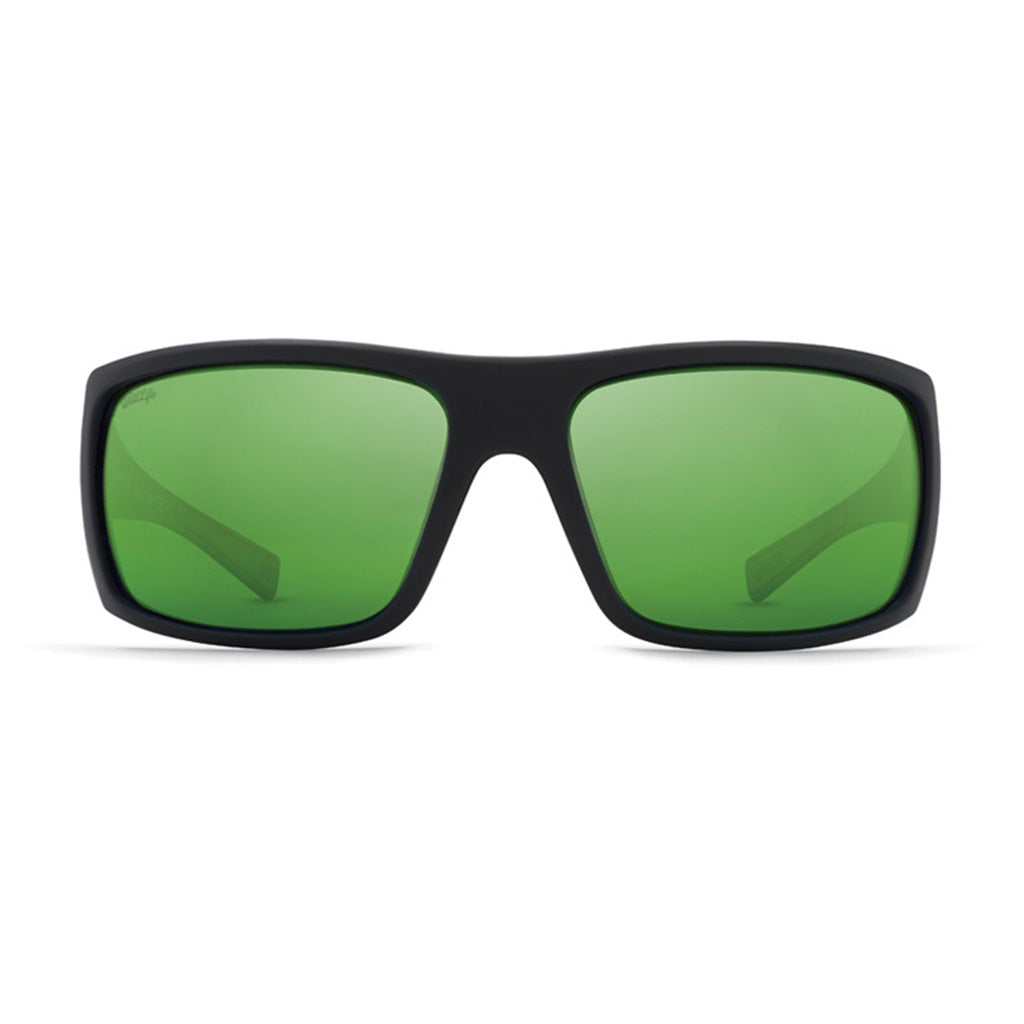 Von Zipper Suplex Sunglasses - Black Satin/Wildlife Green Chrome - Seaside Surf Shop 