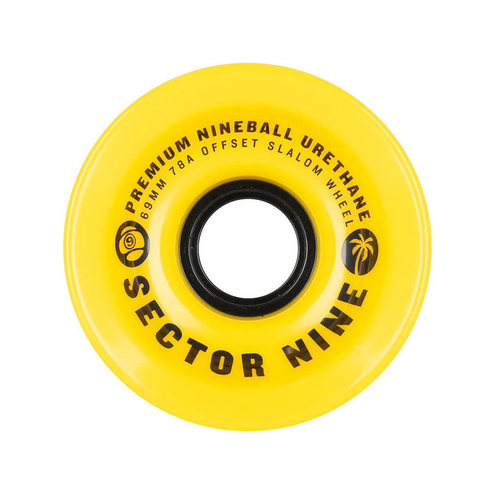 69mm 78A Nineballs Slalom Wheel Set - Mellow Yellows