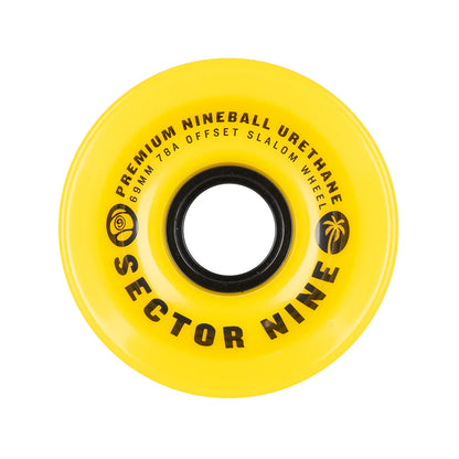 69mm 78A Nineballs Slalom Wheel Set - Mellow Yellows