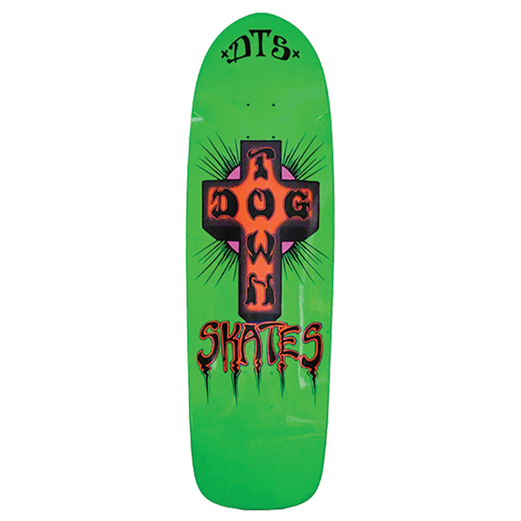 Dogtown Bigger Boy Deck - 9.5"/Neon Green/Orange Cross