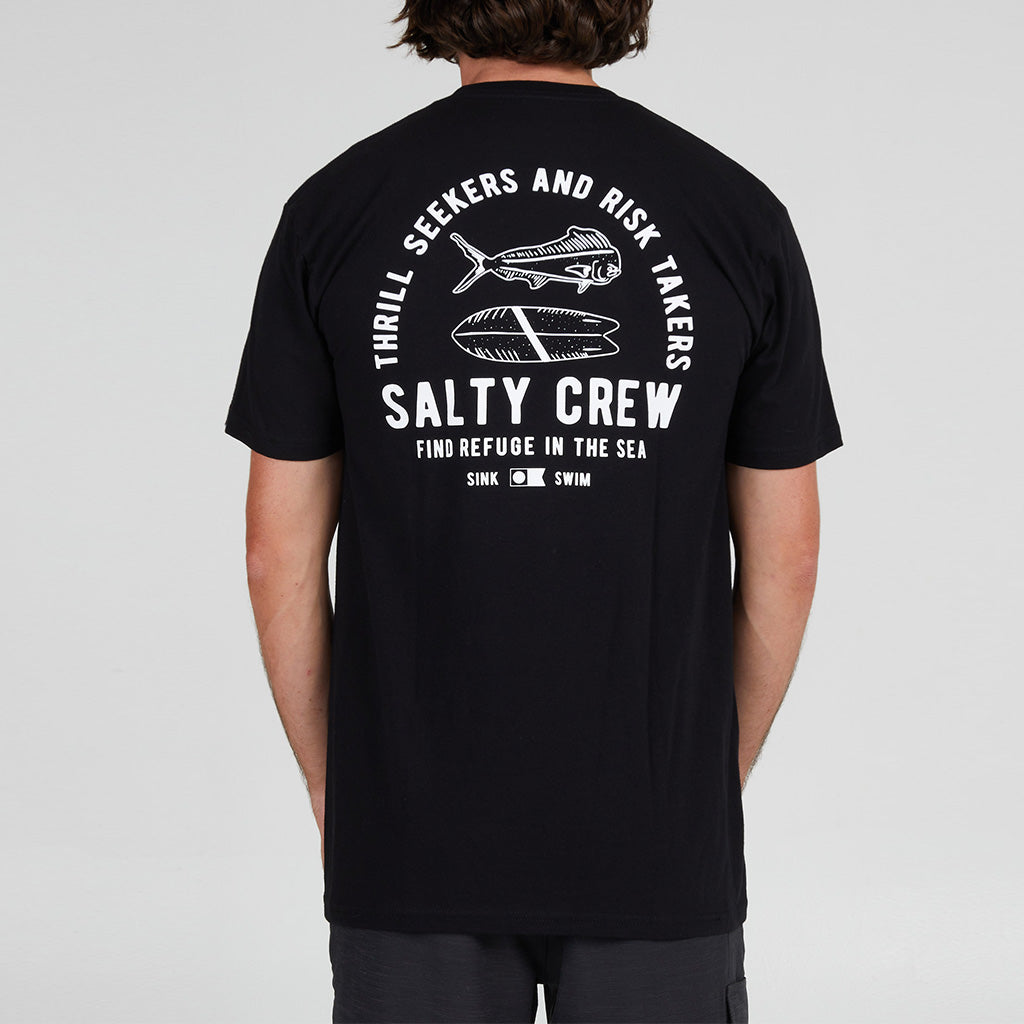 Salty Crew Mens Lateral Line Standard S/S Tee - Black - Seaside Surf Shop 