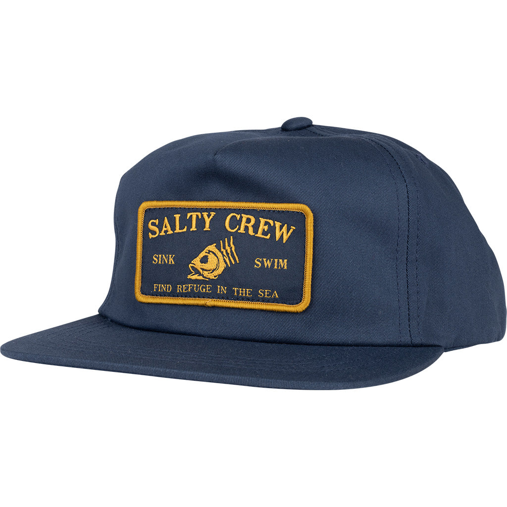 Salty Crew Fishead 5 Panel Retro Trucker Hat - Navy - Seaside Surf Shop 