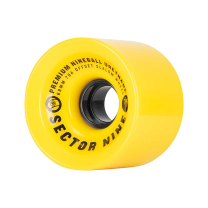 69mm 78A Nineballs Slalom Wheel Set - Mellow Yellows