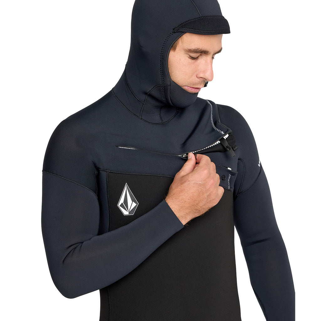 Volcom Modulator Mens 5/4/3mm Hooded Chest Zip Wetsuit - Black