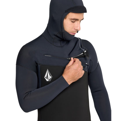 Volcom Modulator Mens 5/4/3mm Hooded Chest Zip Wetsuit - Black - W25/26