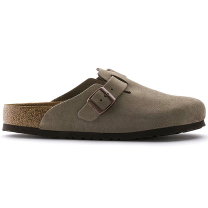 Birkenstock Womens Boston Soft Footbed Suede Leather - Taupe