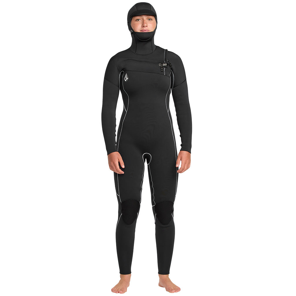 Volcom Modulator Womens 5/4/mm Hooded Chest Zip Wetsuit - Black - W25/26