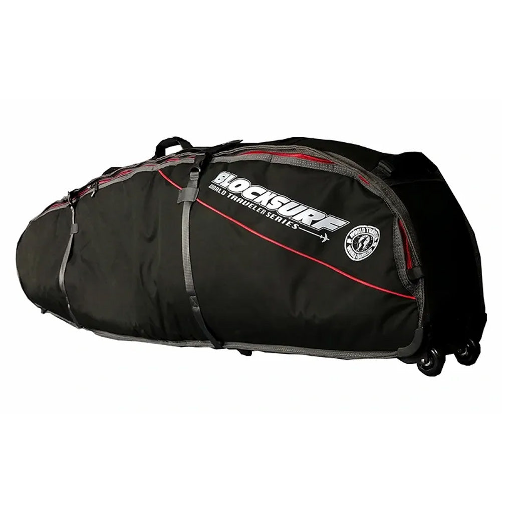 Blocksurf Triple Coffin w/Wheels Shortboard Bags - Black/Silver