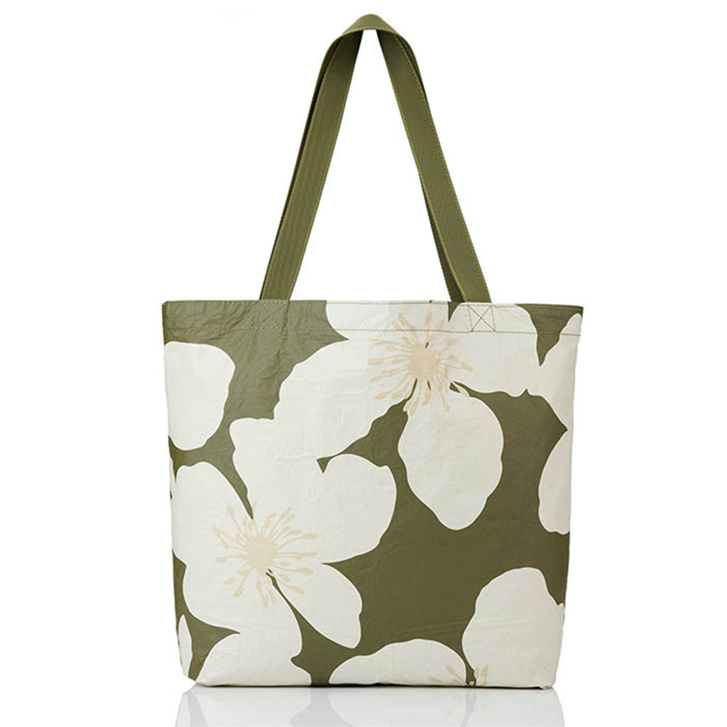 Aloha Collection Market Stripe Reversible Tote Olive/Sandstone Exc