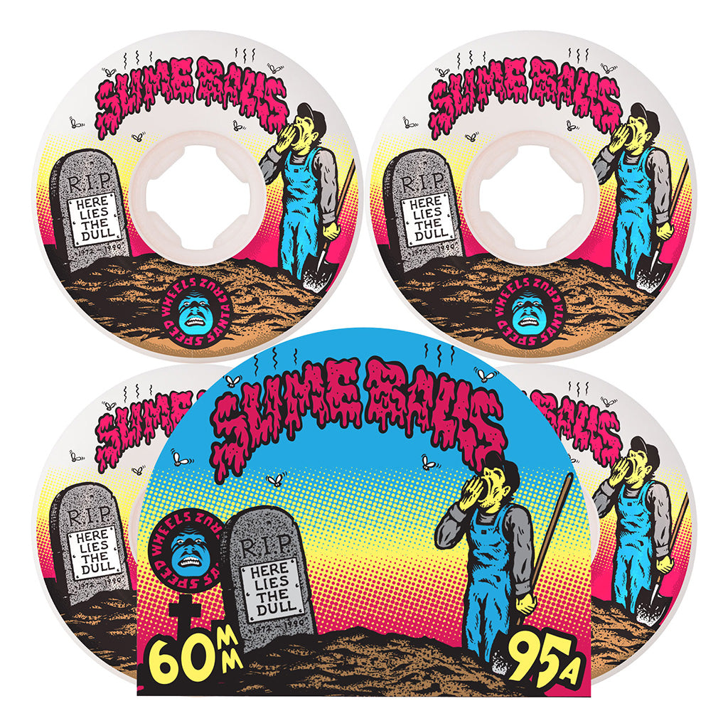 60mm Death of Dull Vomits White   95a Slime Balls Wheels