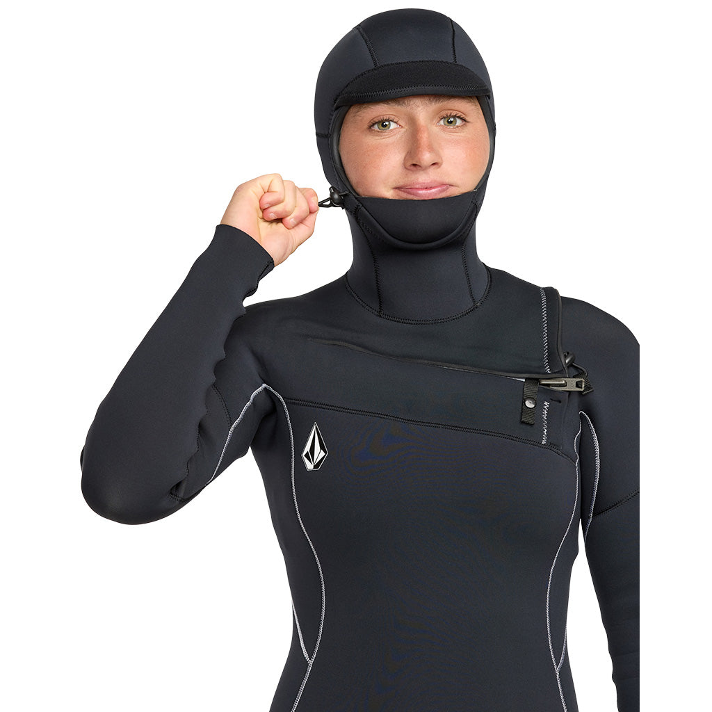 Volcom Modulator Womens 5/4/mm Hooded Chest Zip Wetsuit - Black - W25/26
