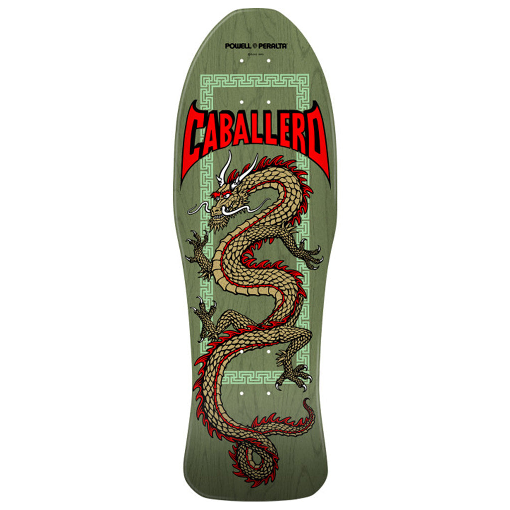 Powell Peralta Steve Caballero Chinese Dragon Reissue Skateboard Deck Sage Green - 10 x 30 - Seaside Surf Shop 