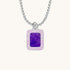 Saint Christopher Rectangular Medal - Lilac/Lavender - Seaside Surf Shop 