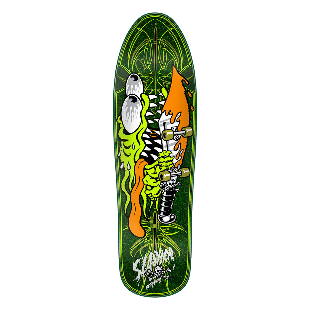 Meek Pinstripe Slasher Green Pro  9.23in x 31.67in Santa Cruz Decks