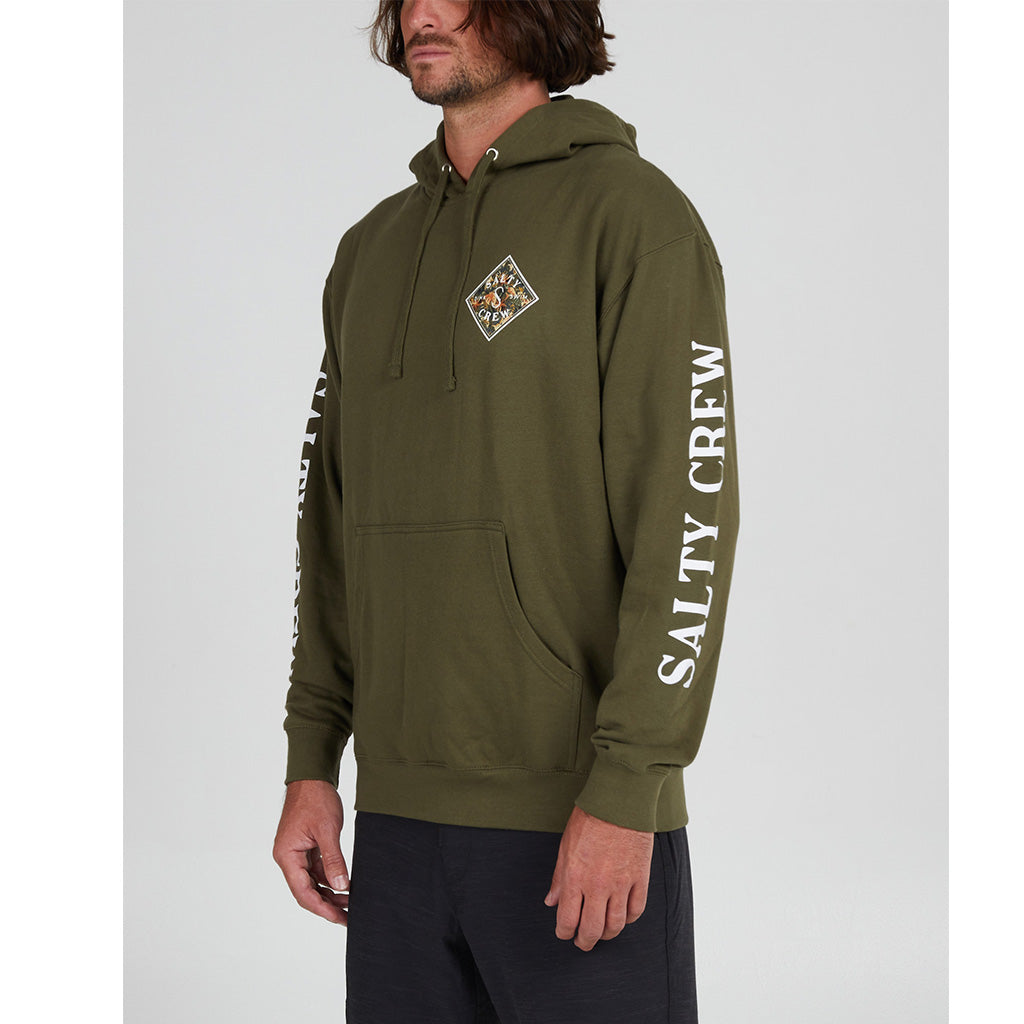 Salty Crew Mens Tippet Shores Fill Hooded Fleece - Army - Seaside Surf Shop 