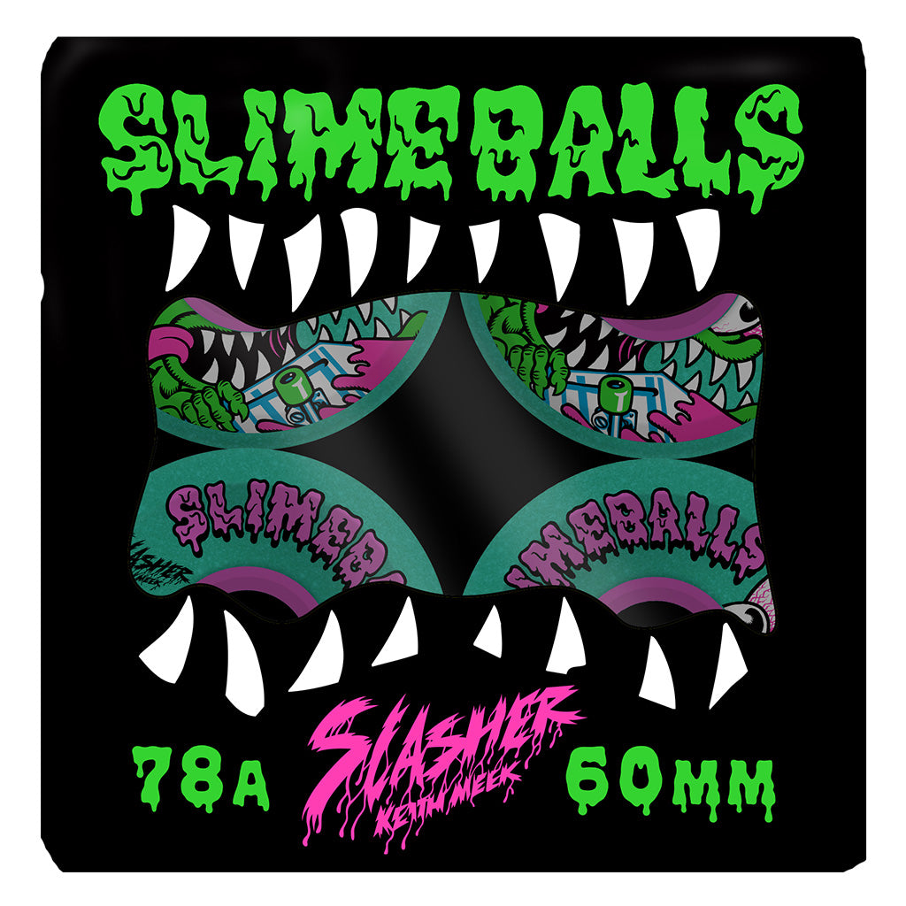 Santa Cruz 60mm Meek Slasher OG Slime Green Glitter 78a Slime Balls Wheels - Seaside Surf Shop 