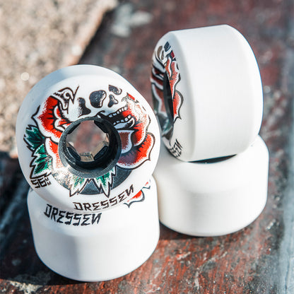 56mm Eric Dressen Rose Skull Double Duro White Black Chubbies 99a/95a OJ Wheels