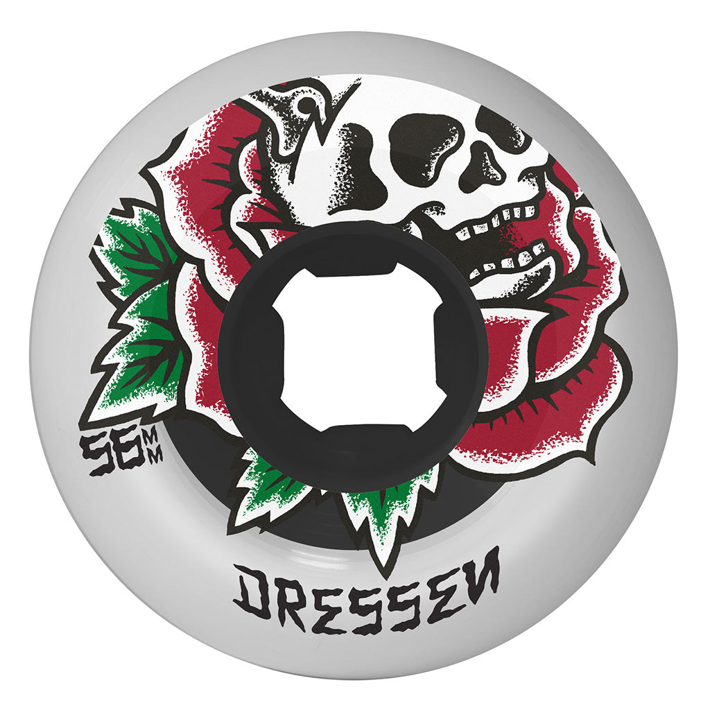 56mm Eric Dressen Rose Skull Double Duro White Black Chubbies 99a/95a OJ Wheels
