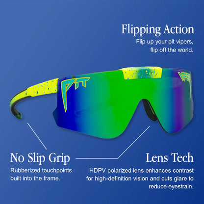 Pit Viper Sunglasses - The Merika Flip Offs - Polarized Blue