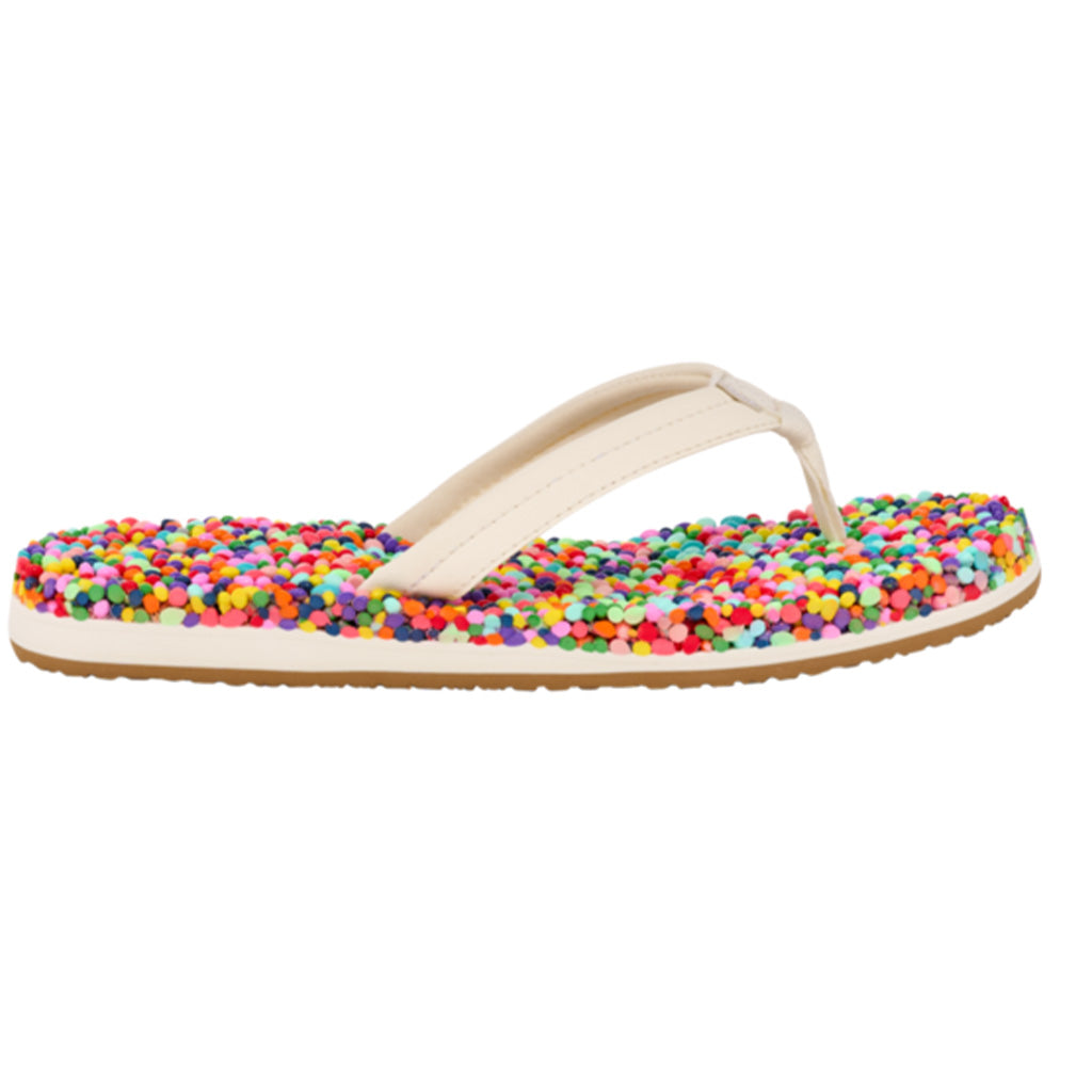 Sanuk Sandals Womens Bubblecush Sandals - Rainbow Confetti