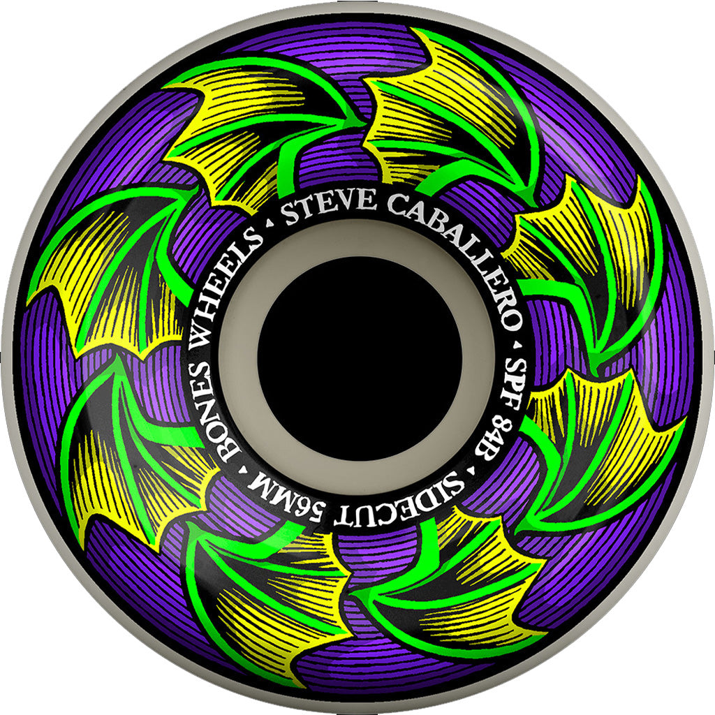 Bones Wheels SPF Skateboard Wheels Caballero Bat Wings 56mm Sidecuts 84B 4pk