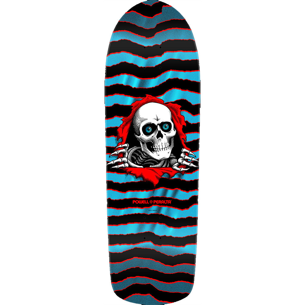Powell Peralta Old School Ripper Skateboard Deck Red / Aqua Foil - 9.89 x 31.32