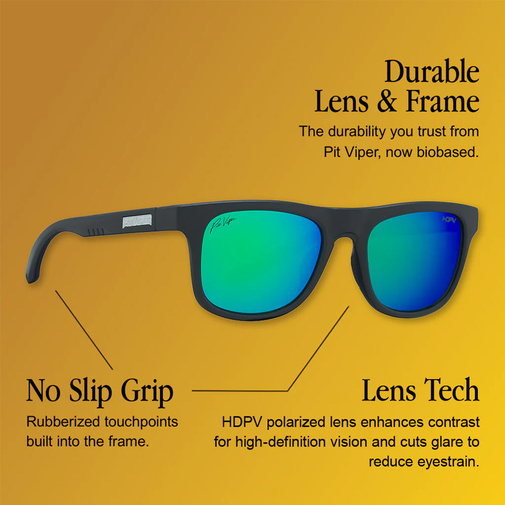 Pit Viper Sunglasses - The Bio Clear Highball - HDPV Polarized Green