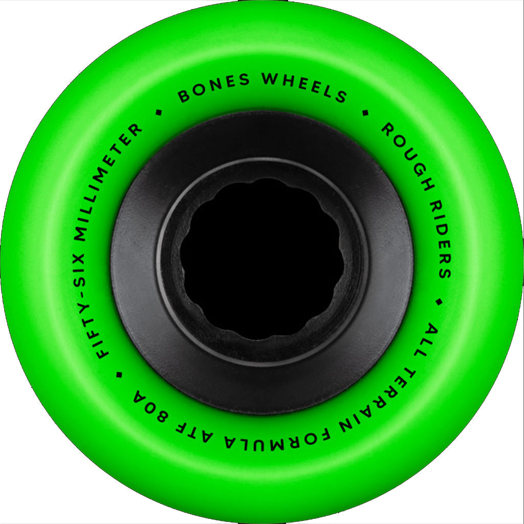 Bones Wheels ATF Rough Rider Skateboard WheelsRough Riders 56Mmm All Terrain 80A GRN 4PK