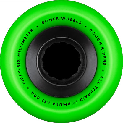 Bones Wheels ATF Rough Rider Skateboard WheelsRough Riders 56Mmm All Terrain 80A GRN 4PK