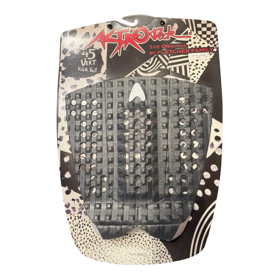 Astrodeck Nathan Fletcher 123 Surfboard Traction Pad – Black/White