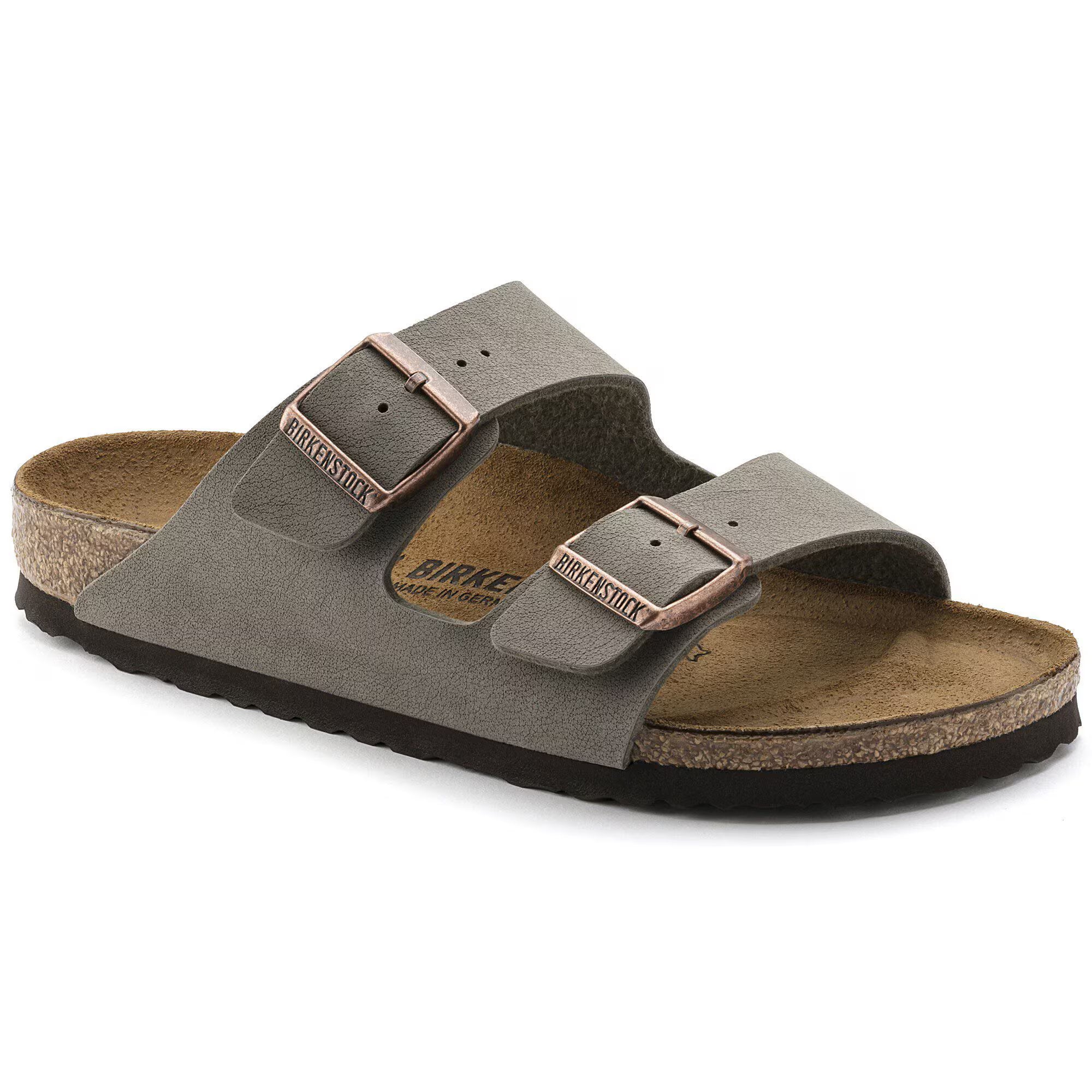 Birkenstock Mens Arizona BF Nubuck Sandals - Stone