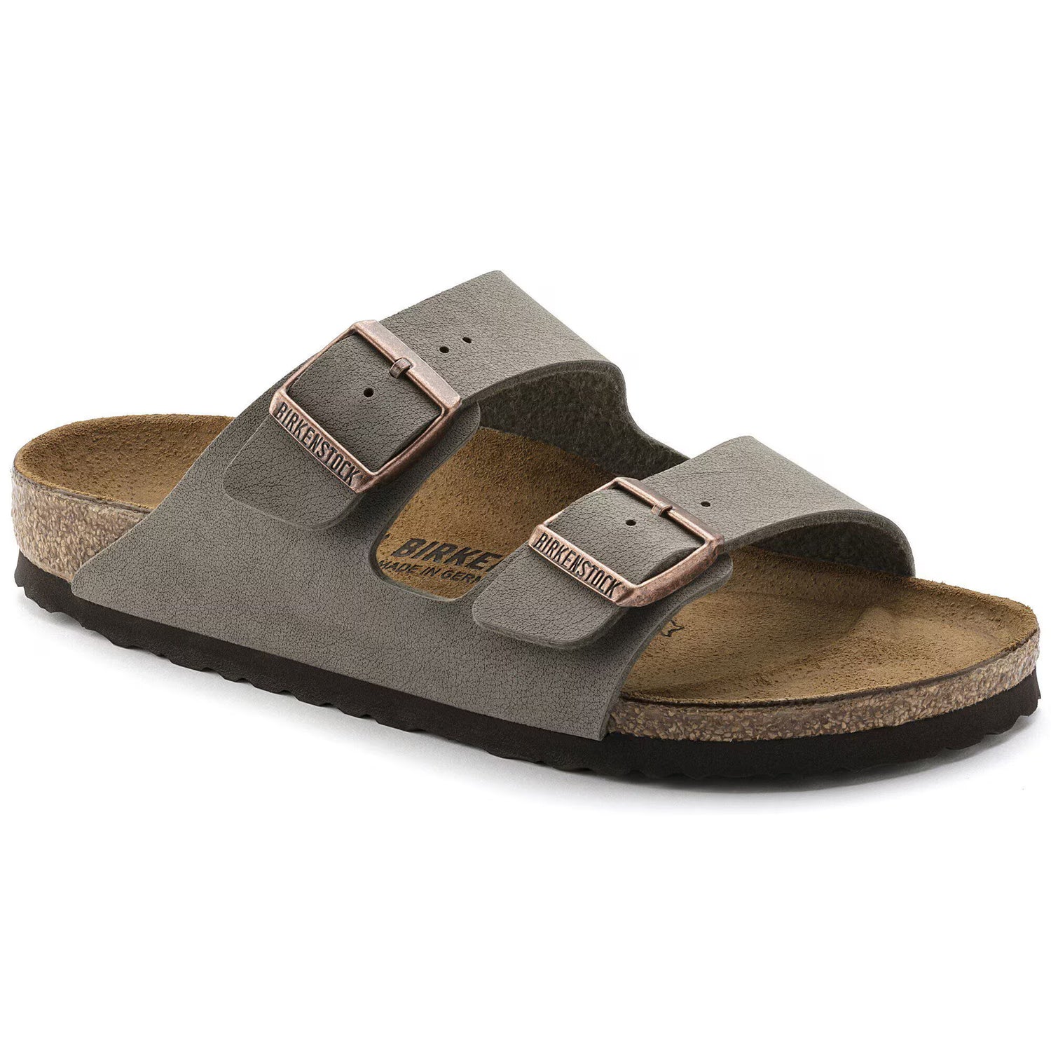 Birkenstock Womens Arizona BF Nubuck Sandals - Stone