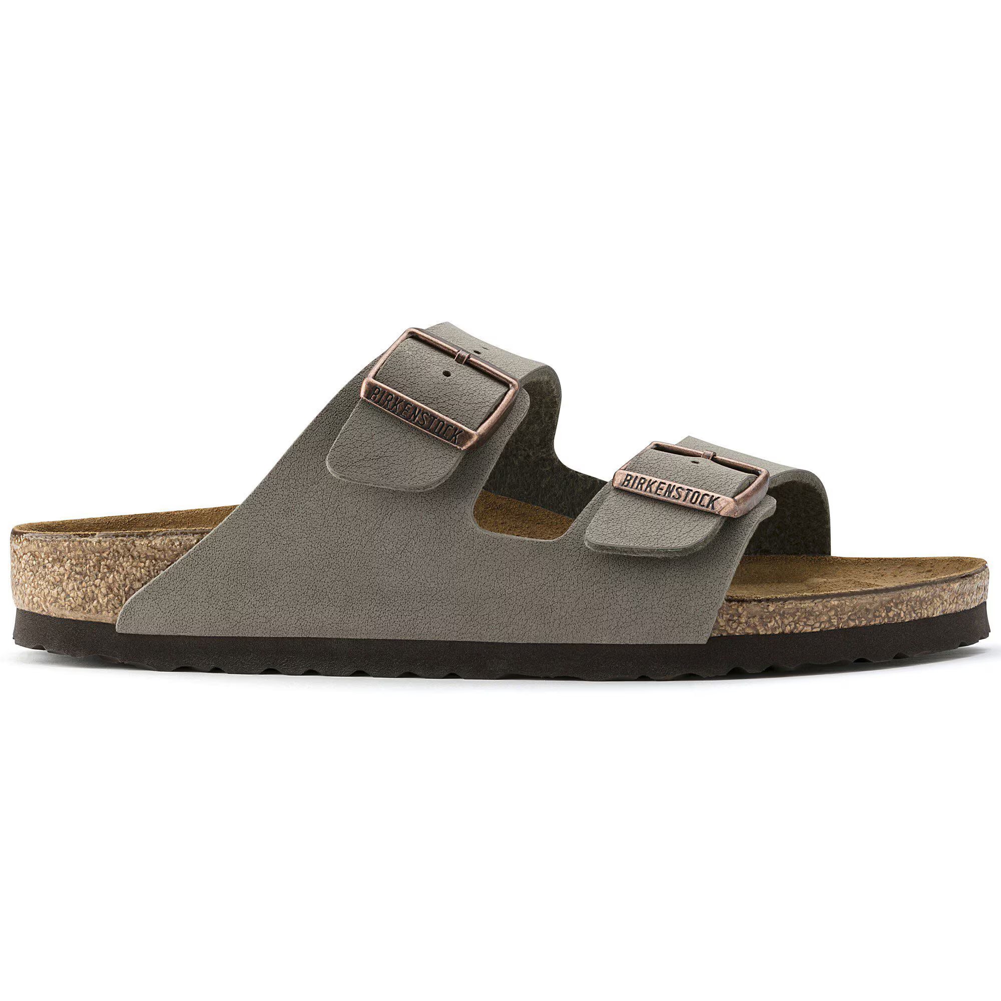 Birkenstock Mens Arizona BF Nubuck Sandals - Stone
