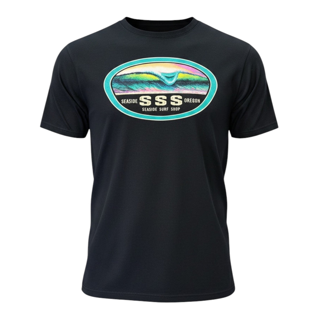 Seaside Surf Creek Peak Tee - Black