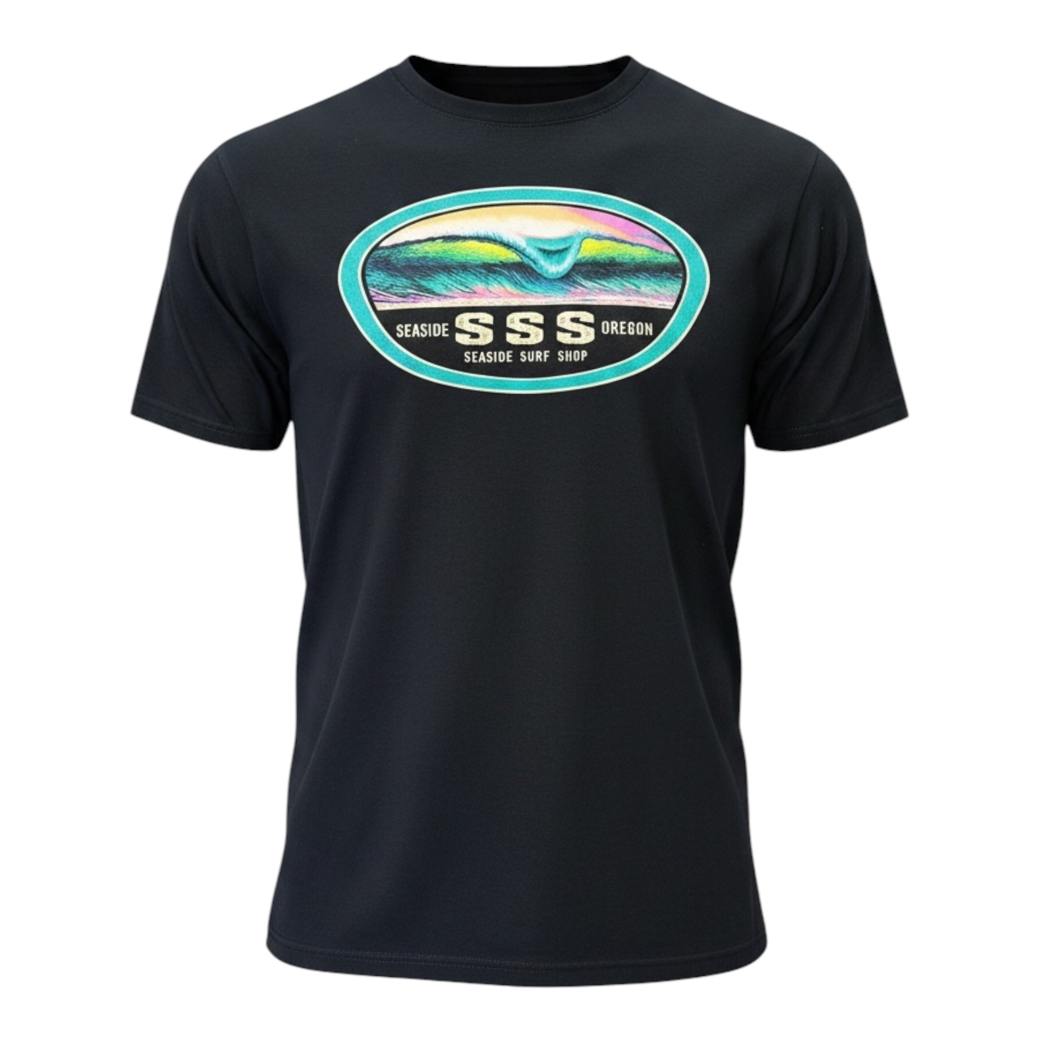 Seaside Surf Creek Peak Tee - Black