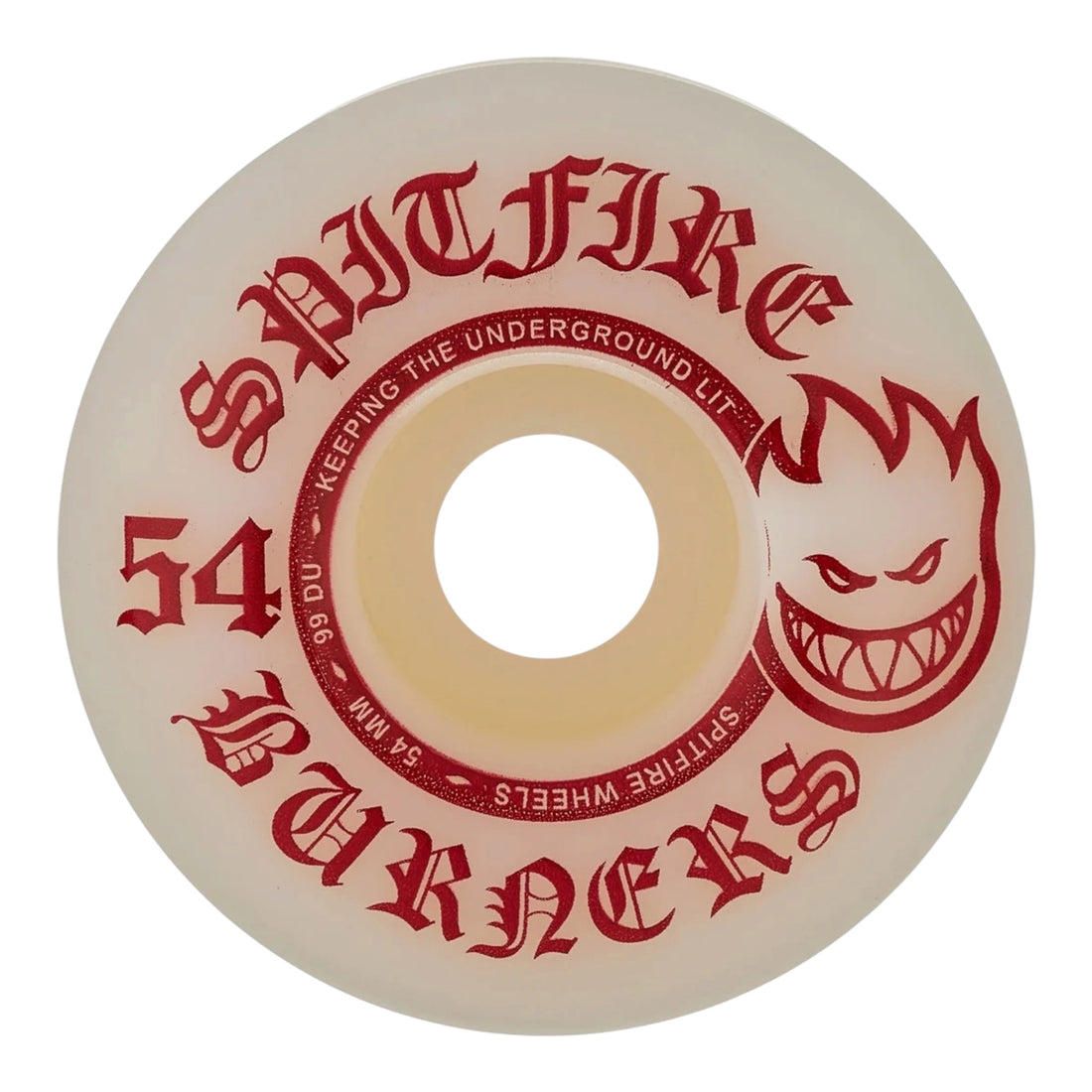 Spitfire Wheels Burners 54mm 99a - White/Red