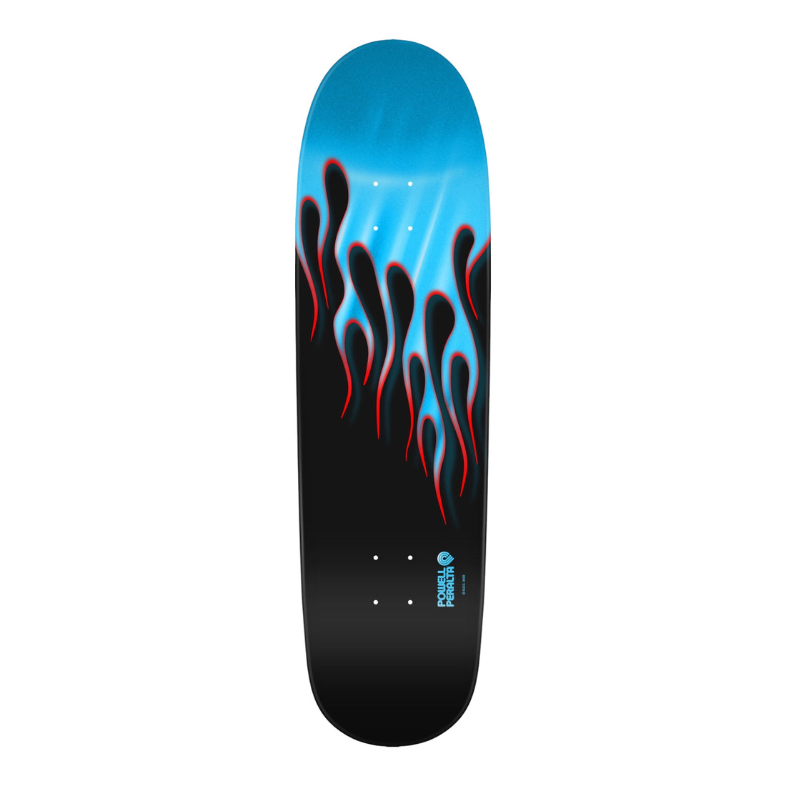Powell Peralta Hot Rod Flames Reissue Skateboard Deck Light Blue Foil - 9.375 x 33.875