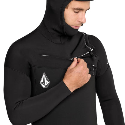 Volcom Modulator 4/3mm Hooded Chest Zip Wetsuit - Black