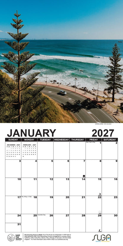 Global Surf Save the Waves Coalition 2027 Surfing Calendar