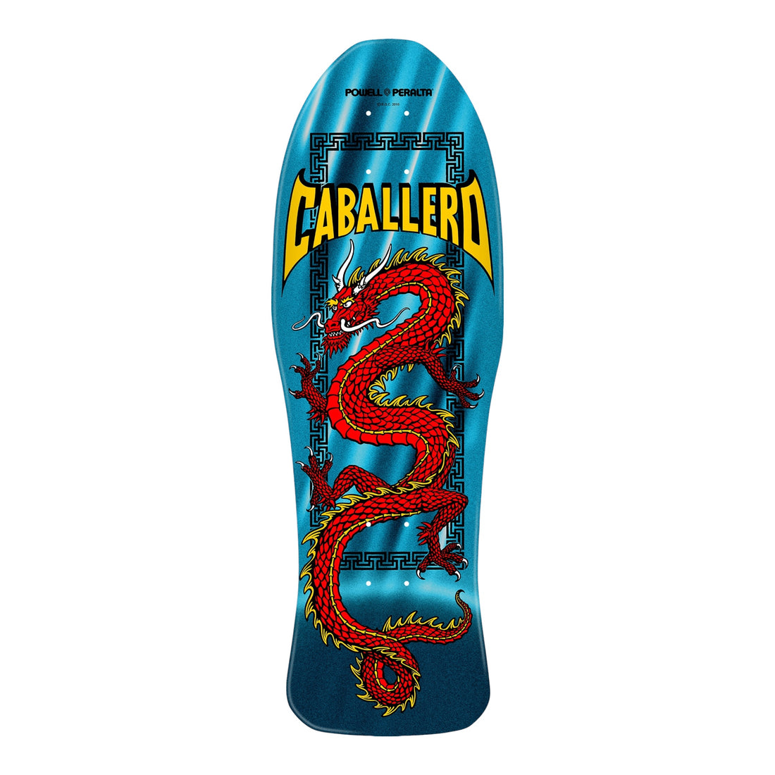 Powell Peralta Steve Caballero Chinese Dragon Reissue Skateboard Deck Aqua Foil - 10 x 30