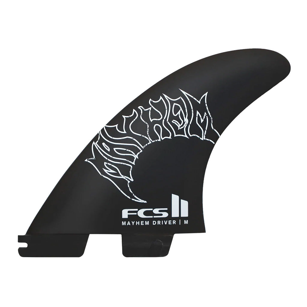 FCS II Mayhem Driver PC Carbon Tri Fins White Medium