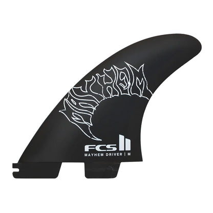 FCS II Mayhem Driver PC Carbon Tri Fins White Medium