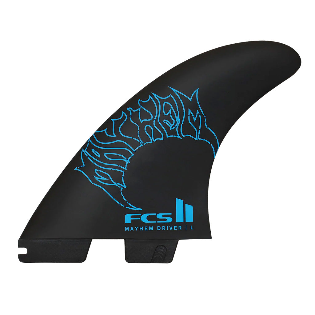 FCS II Mayhem Driver PC Carbon Tri Fins Blue Large