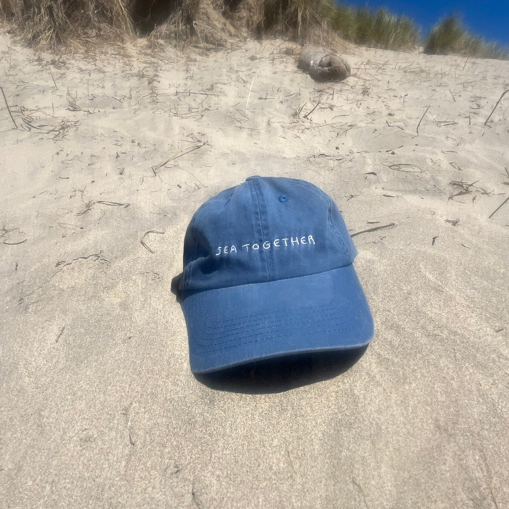 Sea Together Embroidered Hat - Sea Blue